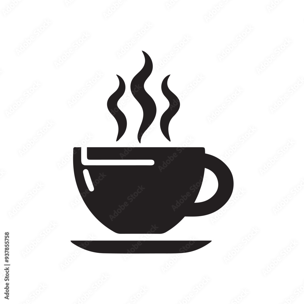 Coffee cup icon vector illustration. silhouette tea cup logo on a white background. Coffee cup icon vector illustration. silhouette tea cup logo on a white background.