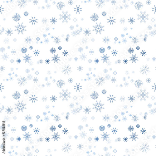 Snowflakes seamless pattern; simple and elegant design for the winter holiday season decorations