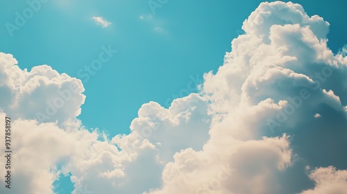 Illustrations of beautiful sky and white clouds，generated with AI.
