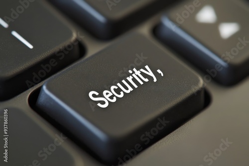 This image features a close-up of a black keyboard key with the word 'Security' prominently displayed, signifying the fundamental importance of online safety and data protection.