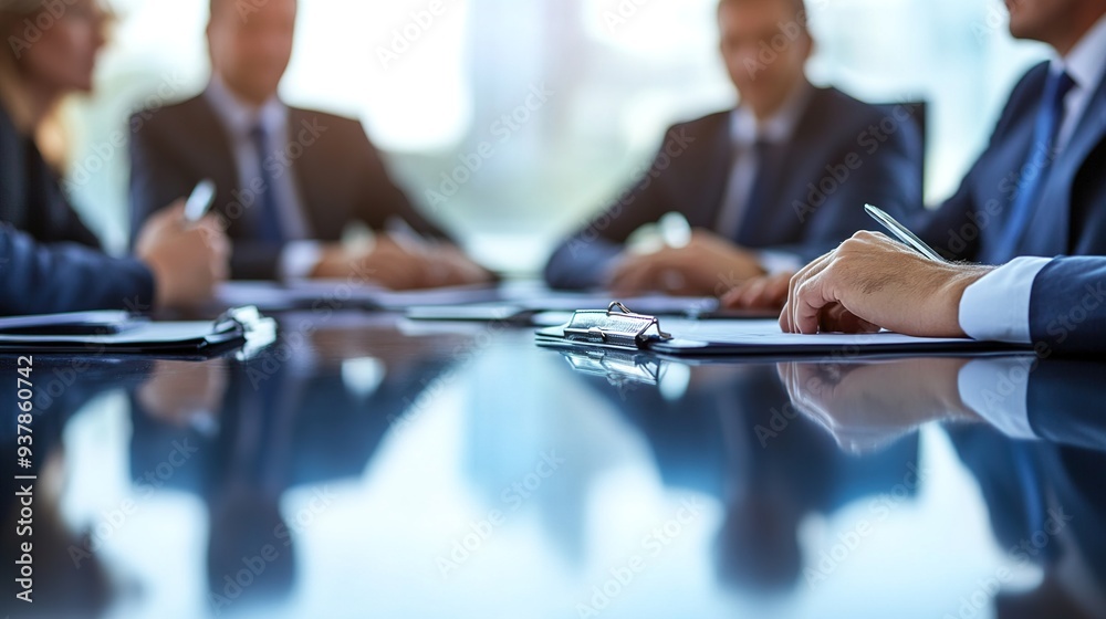 Cropped view of business people working together at a conference table, focusing on teamwork and strategy Cropped view of business people working together at a conference table, focusing on teamwork and strategy