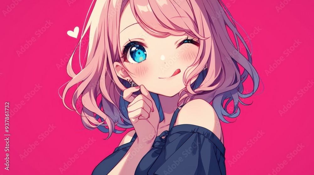 Anime girl winking with one eye while blowing a kiss, looking playful and flirty , solid pink background --ar 16:9 --stylize 750 --niji 6 Job ID: 250849c9-401f-4f7d-a7e6-45c8b0a6774a Anime girl winking with one eye while blowing a kiss, looking playful and flirty , solid pink background --ar 16:9 --stylize 750 --niji 6 Job ID: 250849c9-401f-4f7d-a7e6-45c8b0a6774a