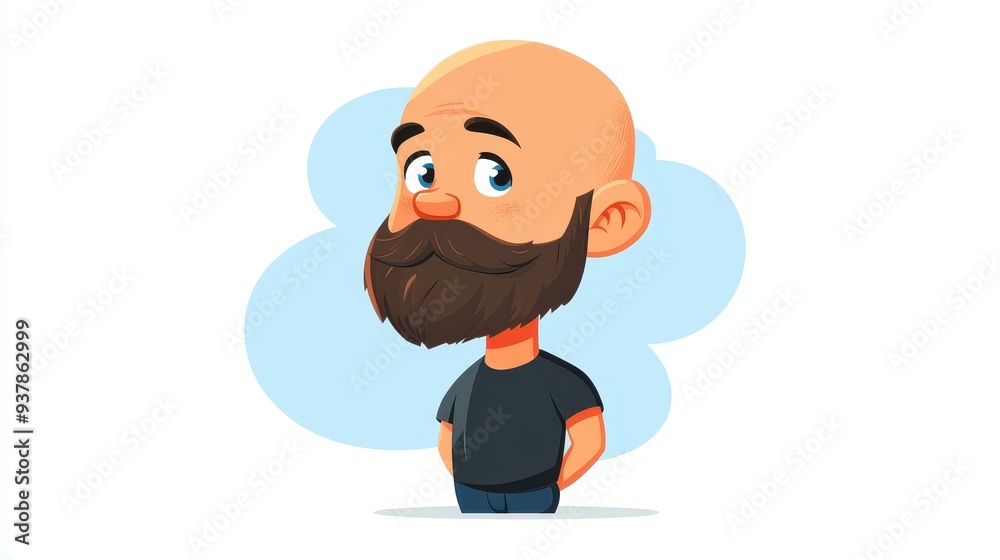 This fun emoji displays a bearded bald man, combining playful charm with a sleek and modern design that delights This fun emoji displays a bearded bald man, combining playful charm with a sleek and modern design that delights