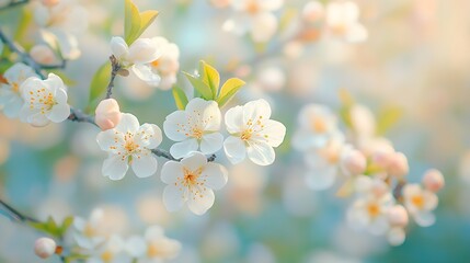 Nature background with spring flowers Selective and soft focus Close up : Generative AI