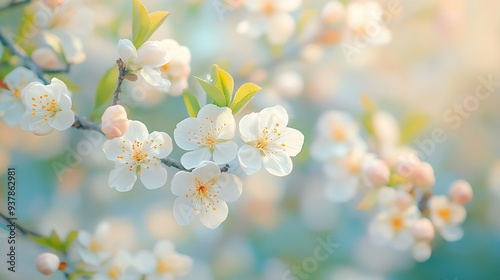 Nature background with spring flowers Selective and soft focus Close up : Generative AI #937862981