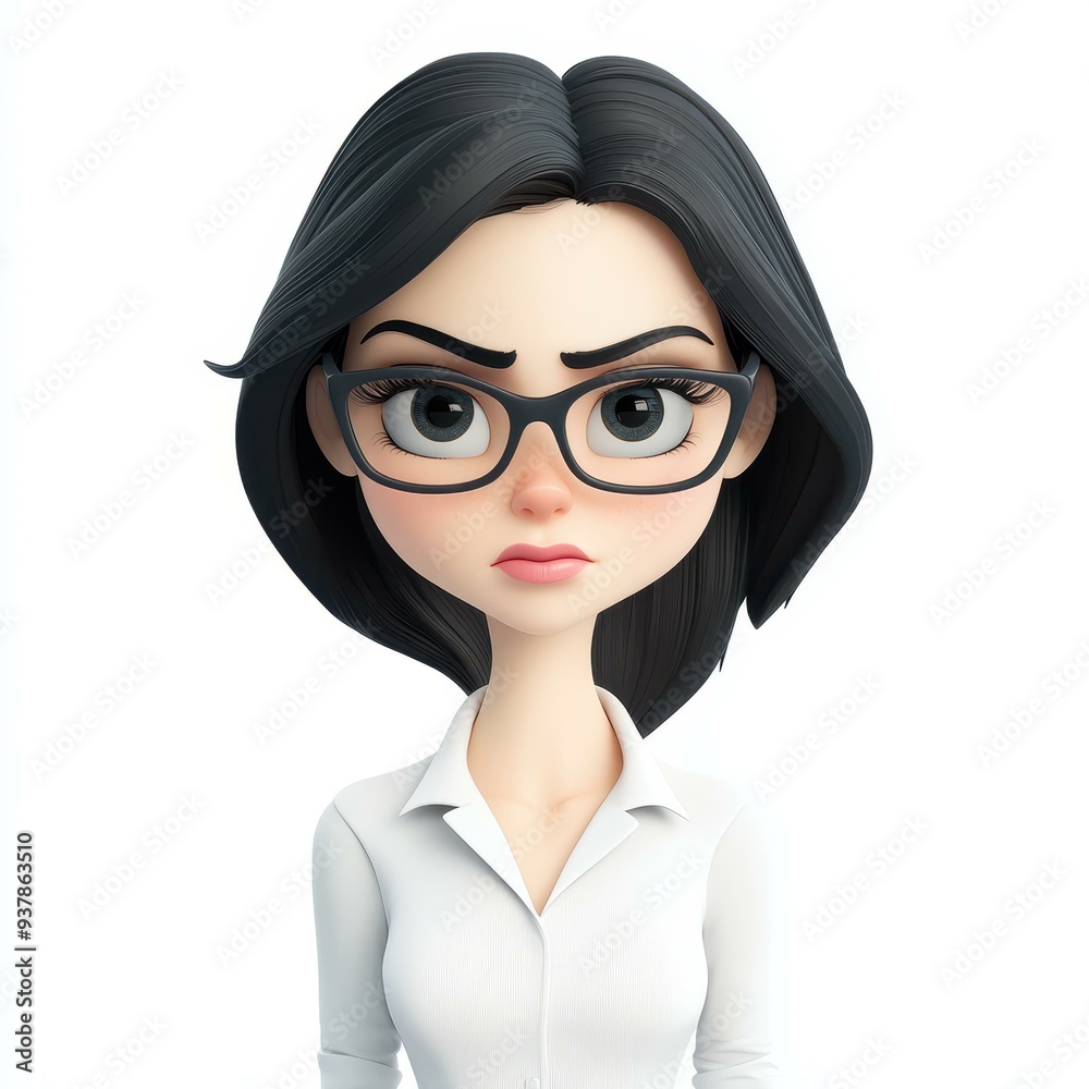 A poignant 3D render of a melancholic teacher in glasses, showcasing deep emotions against a simple, minimalist background. A poignant 3D render of a melancholic teacher in glasses, showcasing deep emotions against a simple, minimalist background.