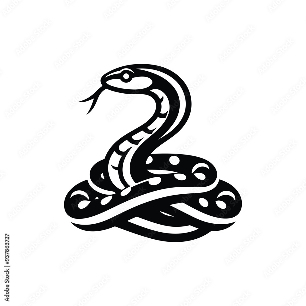 Naklejka premium Snake Animal silhouette vector.