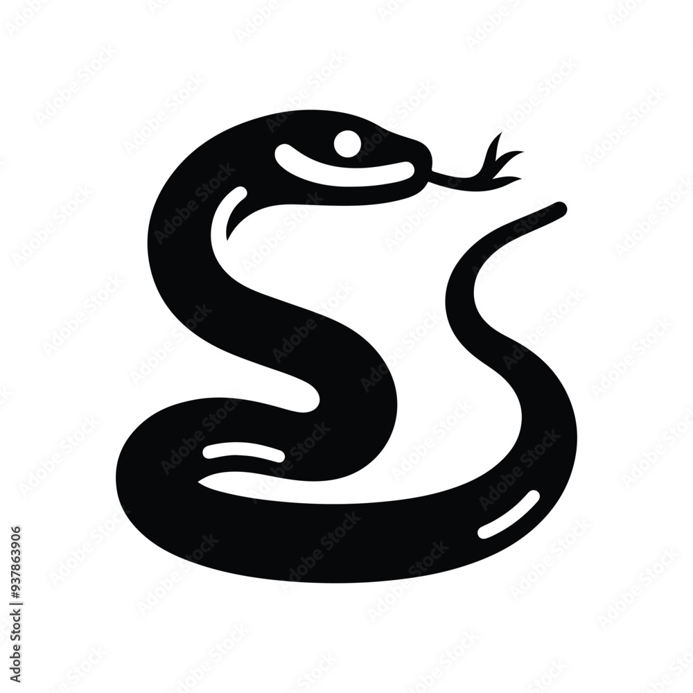 Fototapeta premium Snake Animal silhouette vector. 