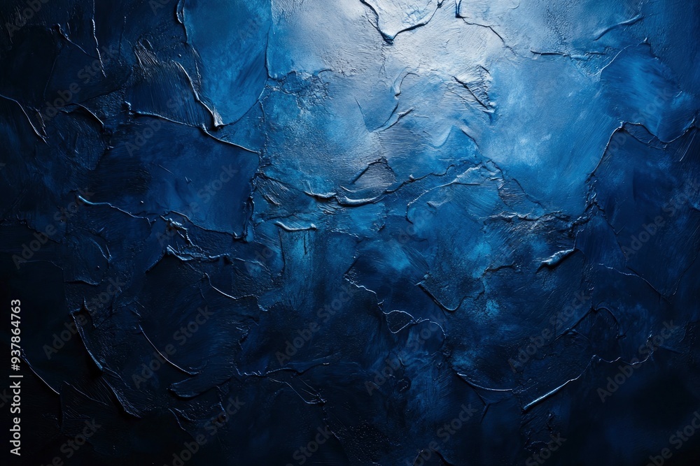 Blue Venetian plaster Wall Background with spotlight. Beautiful Abstract Dark Blue Decorative Stucco. Artistic Texture with Copy Space for design , ai Blue Venetian plaster Wall Background with spotlight. Beautiful Abstract Dark Blue Decorative Stucco. Artistic Texture with Copy Space for design , ai