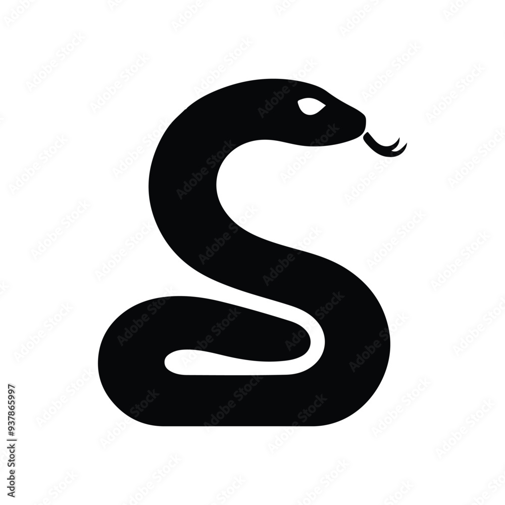 Naklejka premium Snake Animal silhouette vector. 