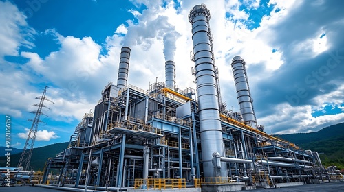 A natural gas power plant is a type of power plant that uses natural gas to generate electricity Natural gas is a cleanburning fossil fuel : Generative AI photo