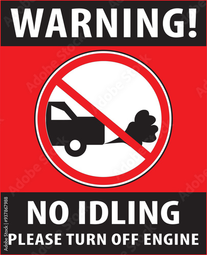 No idling please sign notice vector.eps