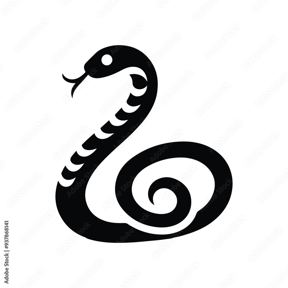 Naklejka premium Snake Animal silhouette vector.