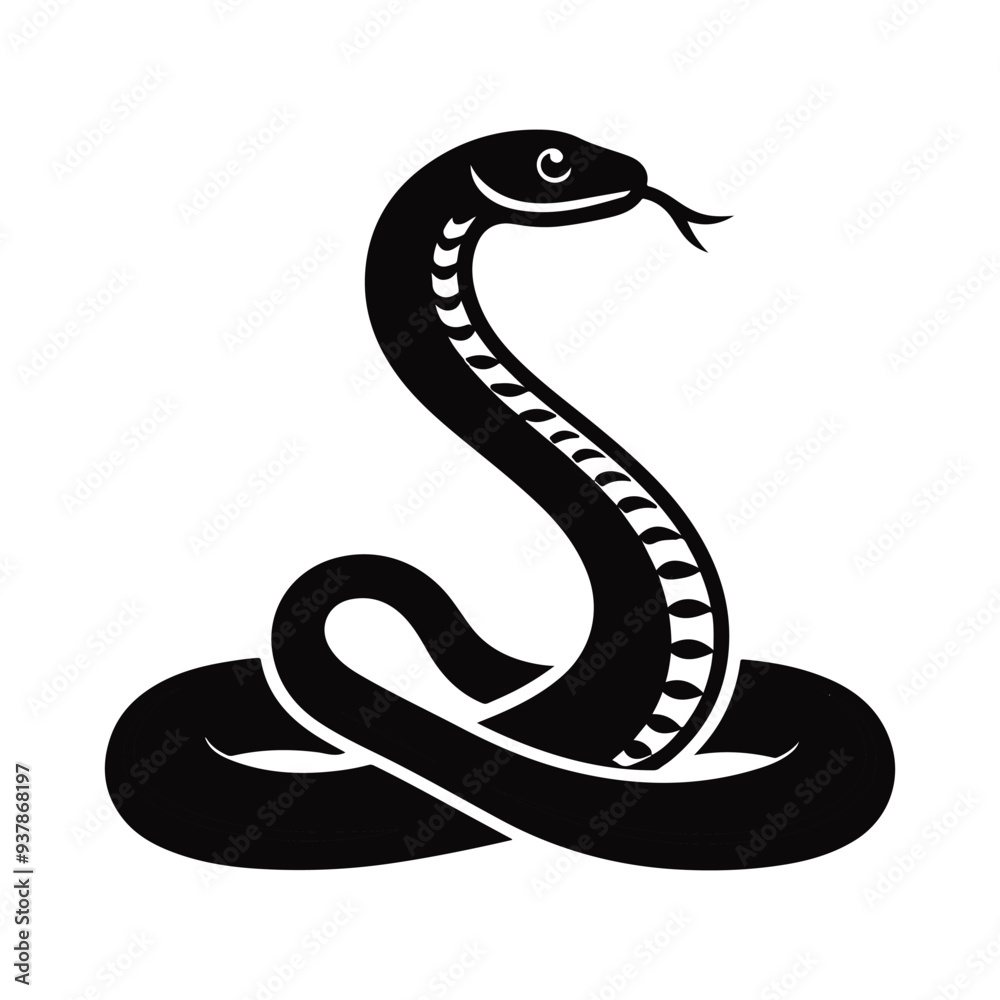Fototapeta premium Snake Animal silhouette vector.