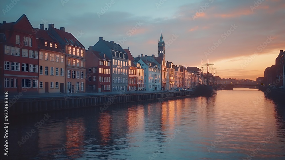 Copenhagen downtown city skyline cityscape of Denmark : Generative AI Copenhagen downtown city skyline cityscape of Denmark : Generative AI
