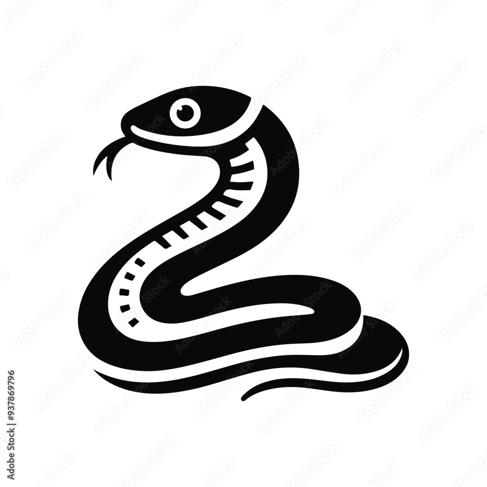 Fototapeta premium Snake Animal silhouette vector. 