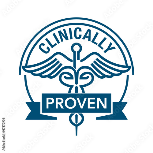 Clinically proven stamp in bold line