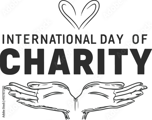 International day of charity typography vector illustration template.