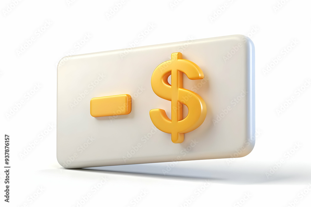 3D Credit Card with Dollar Sign Vector concept as Abstract vector of a credit card with a floating dollar sign above it isolated on a white background representing financial transactions and Black Fri