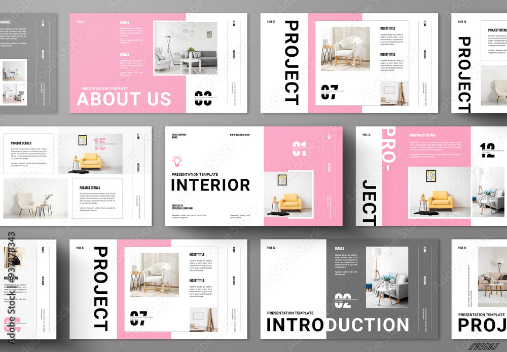 Interior Design Presentation Template Layout Stock Template | Adobe Stock