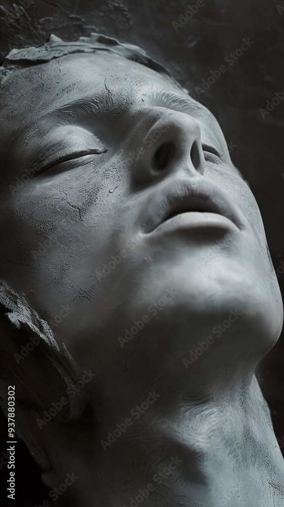 Close-Up Portrait Sculpture: A Study in Form and Texture Close-Up Portrait Sculpture: A Study in Form and Texture
