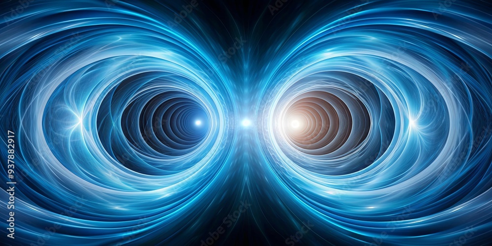 Fototapeta premium Abstract of a double space vortex , space, vortex, celestial, cosmic, black hole, galaxy, astronomy, science, surreal