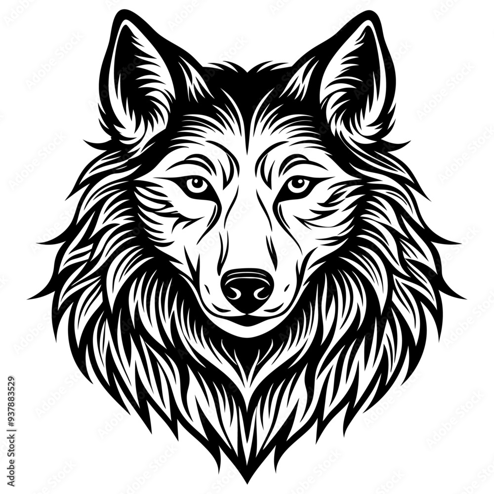 Fototapeta premium A simple silhouette of a wolf head