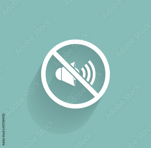 Vector icon of white color with shadow on gray-green background