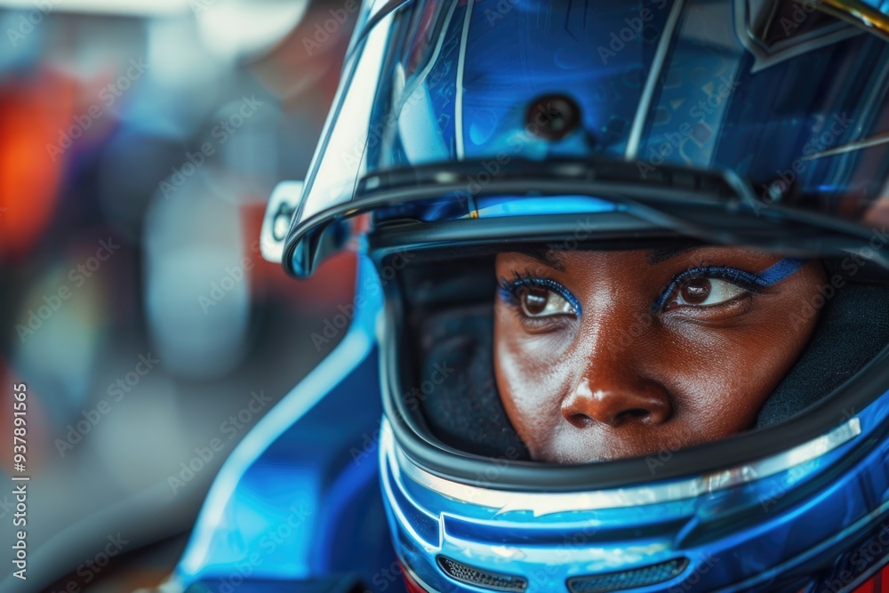 Close-up shot of a person wearing a helmet, suitable for use in sports or safety-related contexts Close-up shot of a person wearing a helmet, suitable for use in sports or safety-related contexts