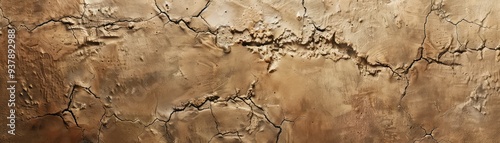 Textured brown wall with cracks, showcasing rustic charm and natural patterns ideal for backgrounds or design projects.