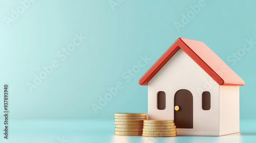Visualization of loantovalue ratios for homes, integrated into an economic graph, 3D illustration photo