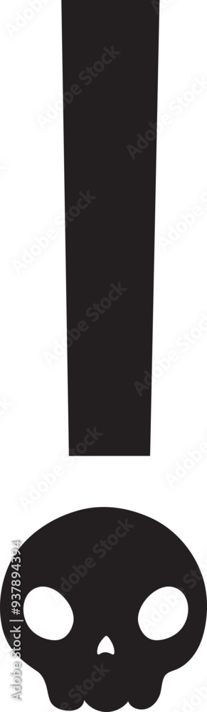 Naklejka premium skull halloween font number excalmation sign