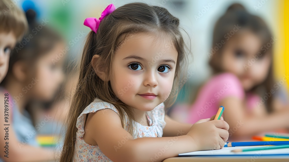 38. A group of children creating artwork with large, washable crayons and coloring books 38. A group of children creating artwork with large, washable crayons and coloring books