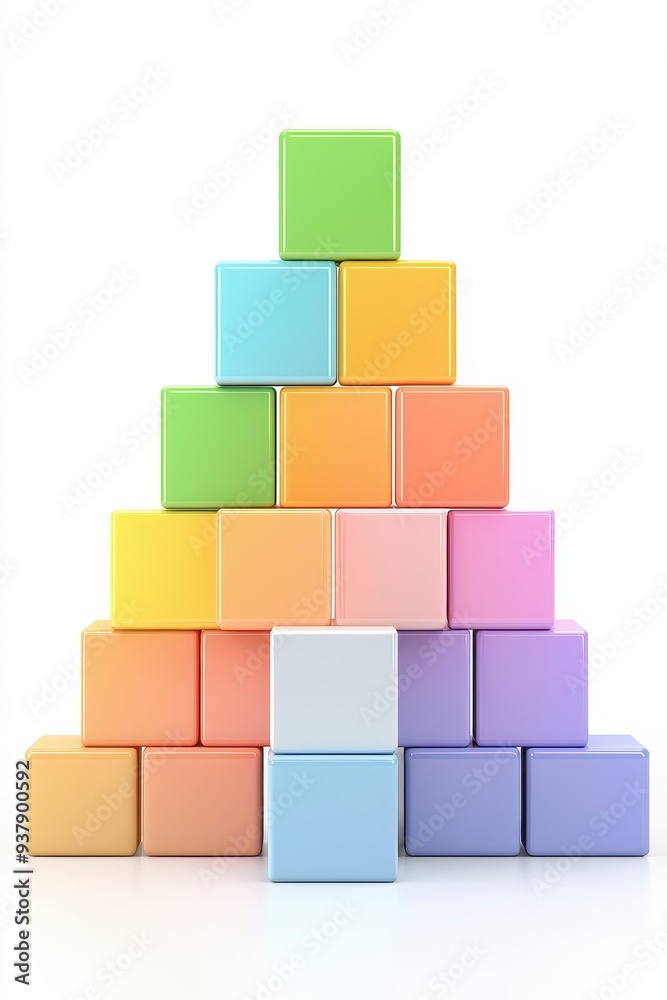 Colorful Stacked Cubes Pyramid Shape Abstract Background Colorful Stacked Cubes Pyramid Shape Abstract Background