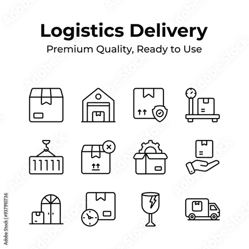 Logistics deliver icon set in modern design style
