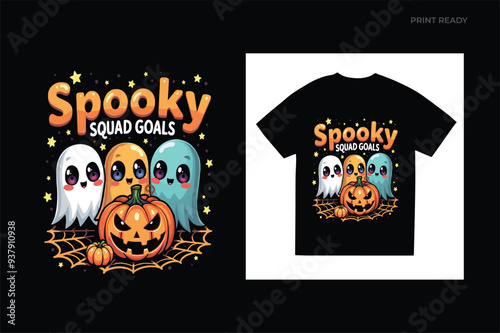 Halloween Friends squad T-shirt design photo