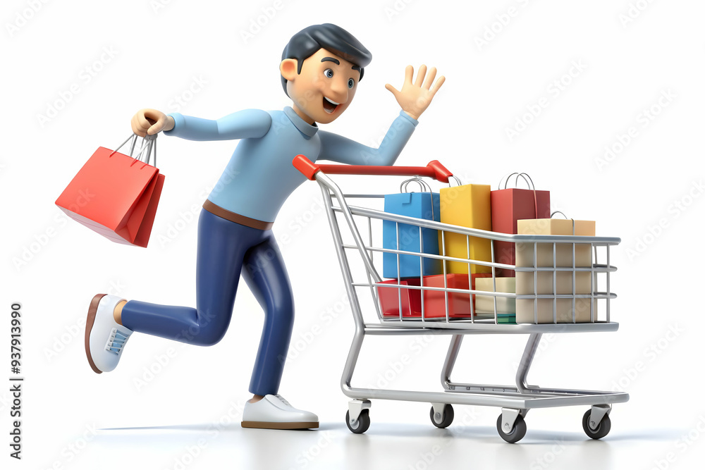 3D Shopper Finding Last Item concept as Candid shot of a shopper excitedly picking up the last item on a shelf during a Black Friday sale capturing the thrill and competitive nature of the shopping ev 3D Shopper Finding Last Item concept as Candid shot of a shopper excitedly picking up the last item on a shelf during a Black Friday sale capturing the thrill and competitive nature of the shopping ev