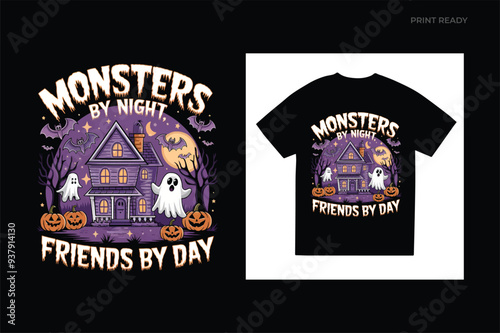 Halloween Friends squad T-shirt design photo