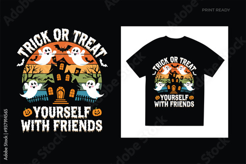 Halloween Friends squad T-shirt design photo