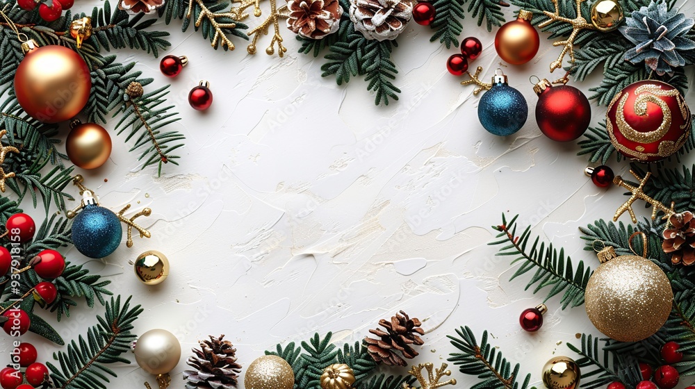 Christmas Decorations on a White Background Christmas Decorations on a White Background