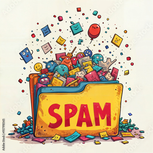 concept emotional spam folder suppresses desires and feelings photo