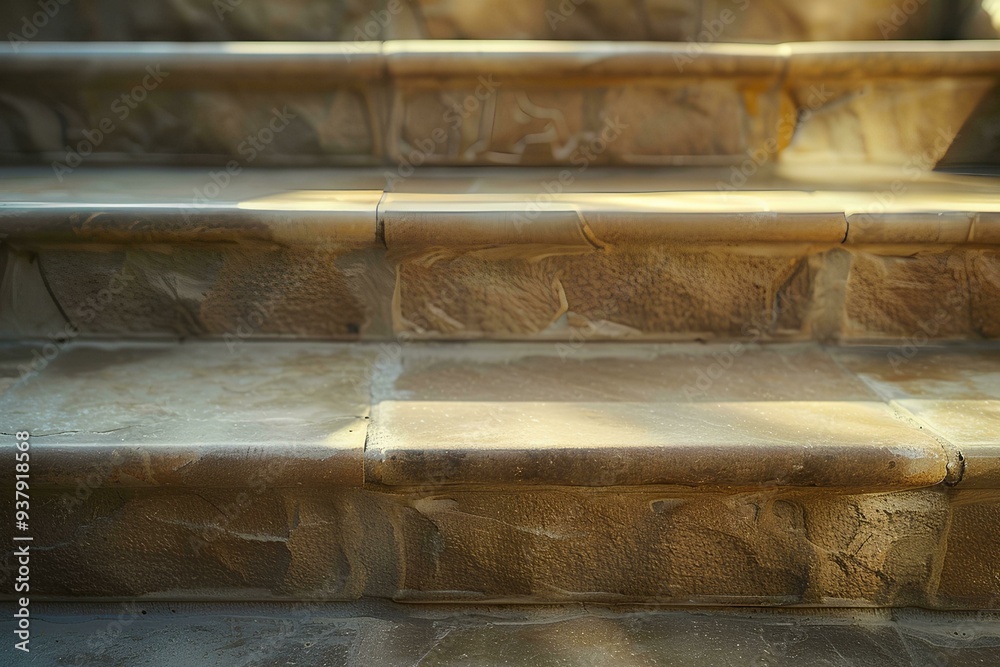 Abstract background of stone stairs with sun rays and shadows. Minimalist architectural design. Background for presentation, business card or cover Abstract background of stone stairs with sun rays and shadows. Minimalist architectural design. Background for presentation, business card or cover