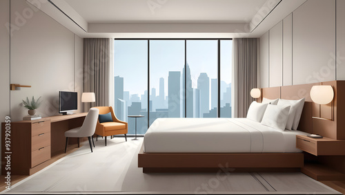 hotel  room photo,illustration.It is a luxury hotel room. photo