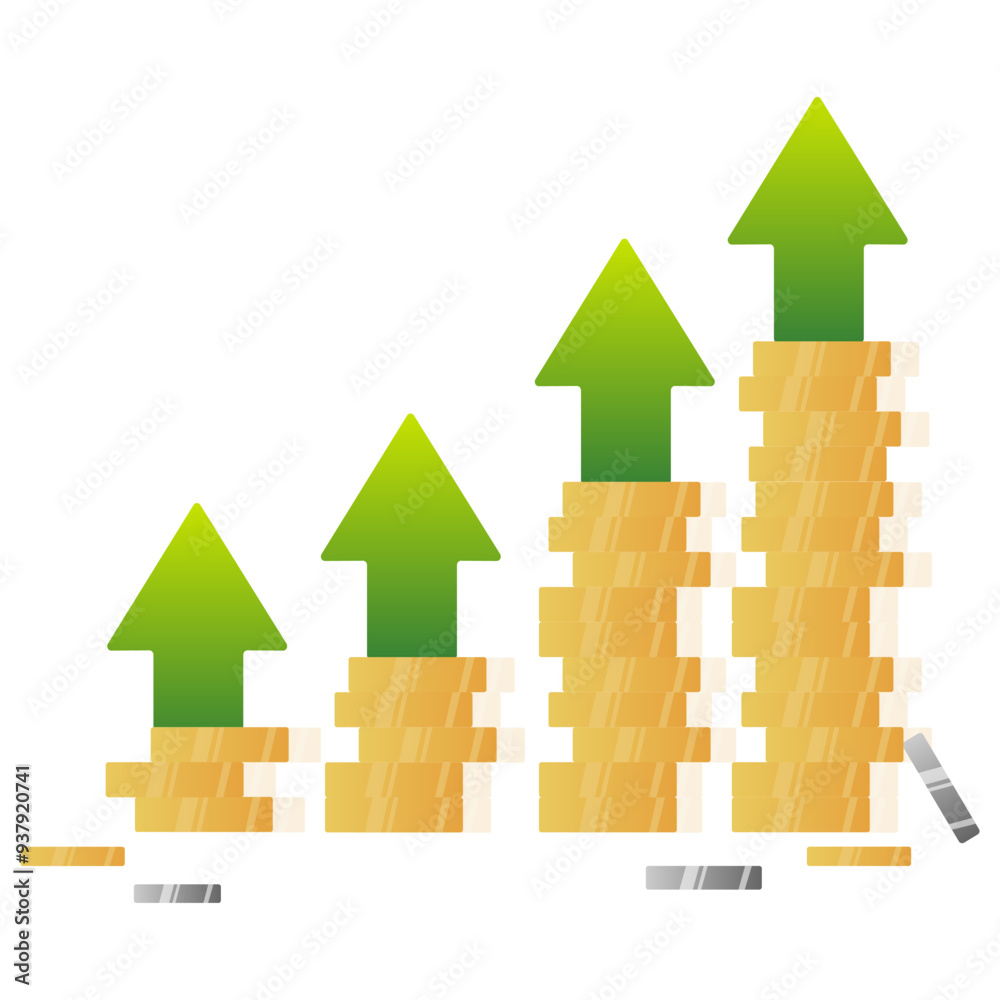 Income growth concept. business finance growth graph investment arrow up. profit income Vector illustration Income growth concept. business finance growth graph investment arrow up. profit income Vector illustration