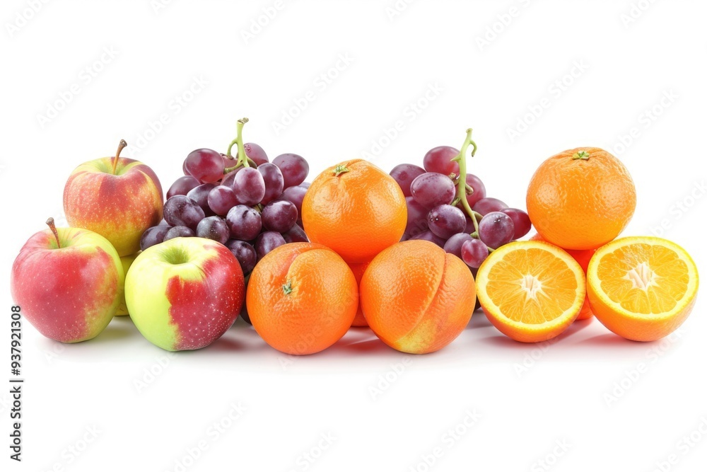 A colorful basket filled with various fruits, perfect for a market or home decor A colorful basket filled with various fruits, perfect for a market or home decor