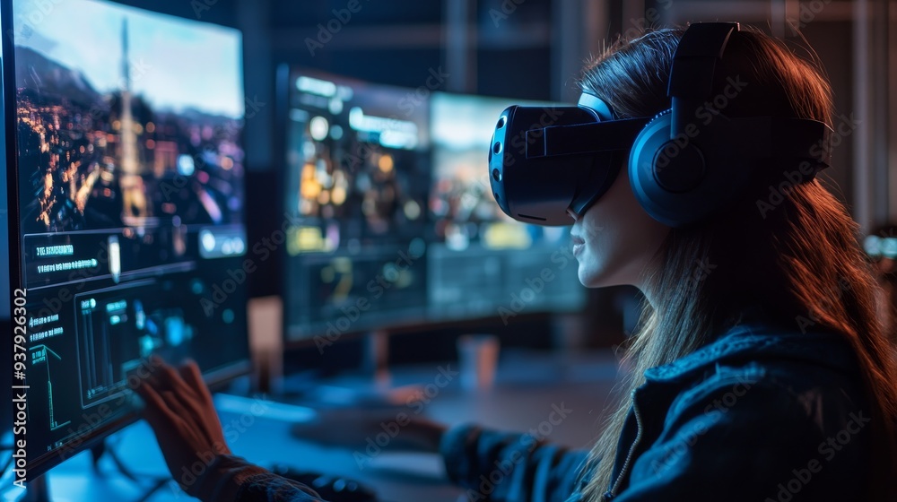 VR Designer Testing Immersive Gaming Experience VR Designer Testing Immersive Gaming Experience