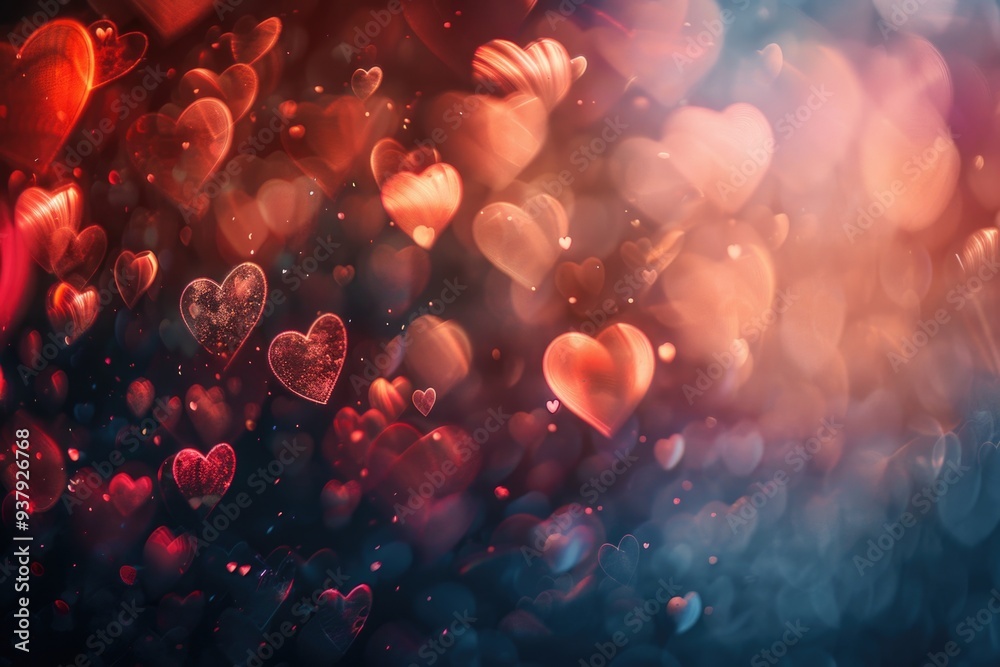 A bunch of hearts floating in the air A bunch of hearts floating in the air
