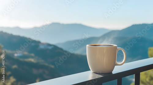 Cup of Coffee with Mountain View.