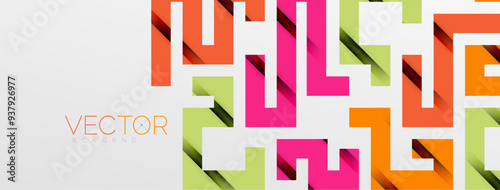 Color bend lines with shadow texture effect. Vector Illustration For Wallpaper, Banner, Background, Card, Book Illustration, landing page