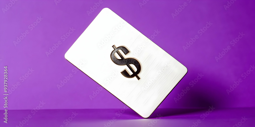 Credit Card with Dollar Sign Vector concept as Abstract vector of a credit card with a floating dollar sign above it isolated on a white background representing financial transactions and Black Friday Credit Card with Dollar Sign Vector concept as Abstract vector of a credit card with a floating dollar sign above it isolated on a white background representing financial transactions and Black Friday
